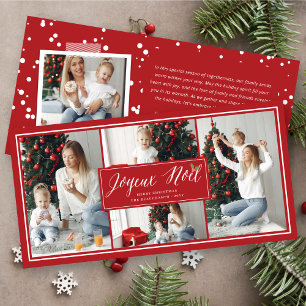 Joyeux Noel Simple Script Modern 4 Photo Jul Julkort