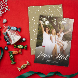 Joyeux Noel Simple Script Modern Julfoto Julkort