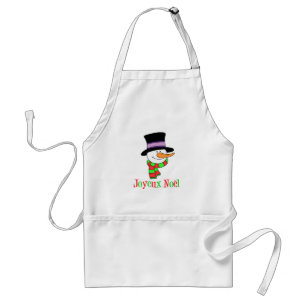 Joyeux Noel Snögubbe Tecknad Fransk Apron Förkläde
