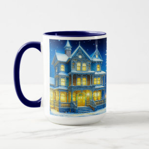 Joyeux Noël Söt Blue julhus Mugg