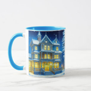 Joyeux Noël Söt Blue julhus Mugg