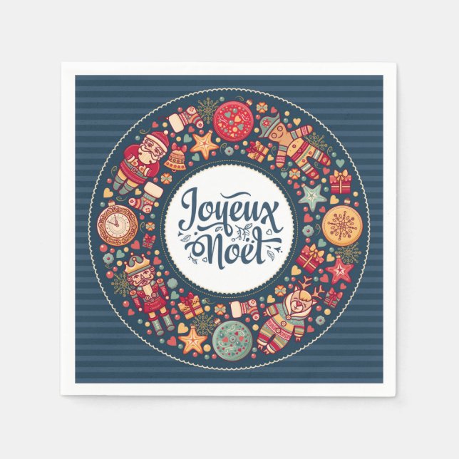 Joyeux Noel Traditional chic julfigurines  Pappersservett (Framsidan)