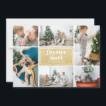 Joyeux Noël Typography Glitter Photo Collage Julkort<br><div class="desc">Joyeux Noël! Skicka helgdag önskemål och hälsning med det här platta helgdag för modern och elegant. Den har fet återtypografi med faux glitter-bakgrund. Anpassa genom att lägga till dina favoritfoton,  hälsning,  namn och annan information. Texterna är helt redigerbara. Finns som ett platta kort,  ett vikt kort och ett vykort.</div>