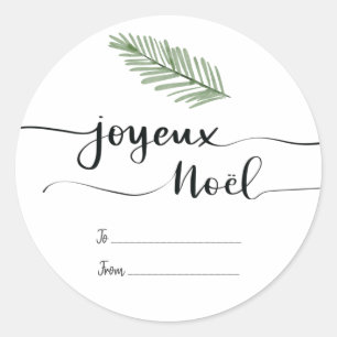 Joyeux Noel Typography-skript Märkre Runt Klistermärke