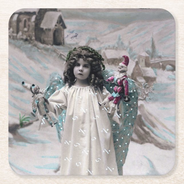 Joyeux Noel Underlägg Papper Kvadrat (Framsidan)