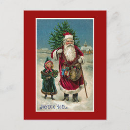 "Joyeux Noel" Vintage Fransk jul Helg Vykort