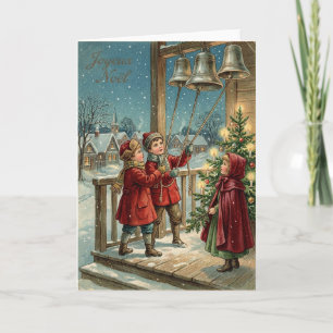 Joyeux Noel Vintage Klockor Kort