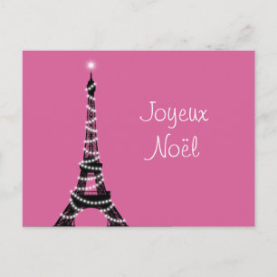 Joyeux Noël vykort i Fuchsia
