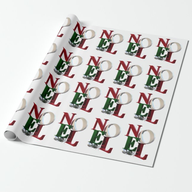 Joyeux Noel Wrapping Papper, God jul Presentpapper (Utrullad)