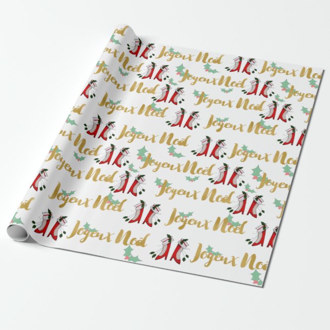 Joyeux Noel Wrapping Papprare Presentpapper (Utrullad)