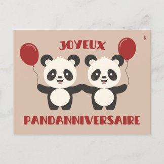 Joyeux pandanniversaire - jeu de mots anniversaire vykort