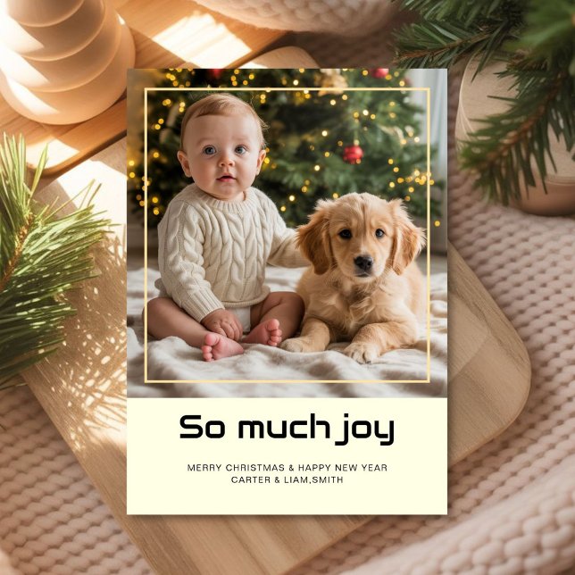 Joyful Baby & Pet Holiday christmas card Julkort (Skapare uppladdad)
