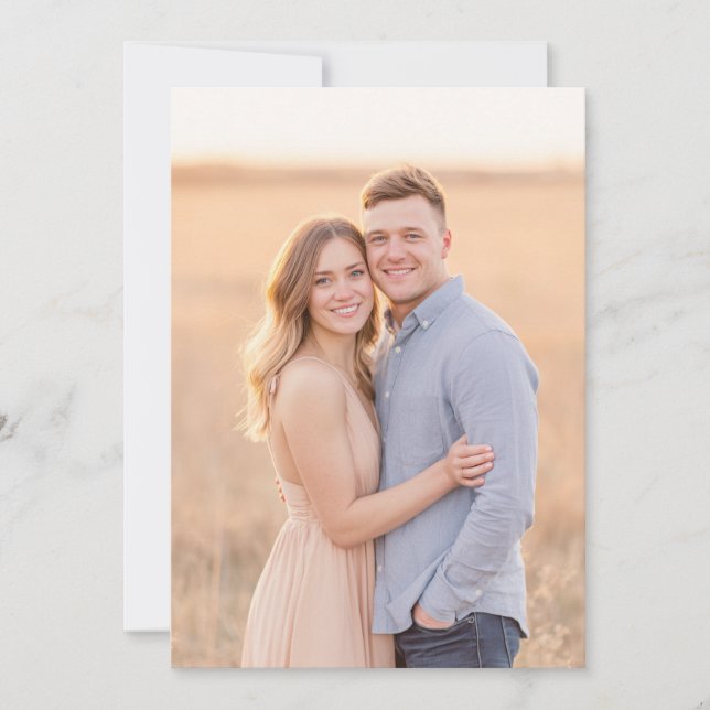 Joyful Beige Minimalist Photo Inbjudningar (Framsida)