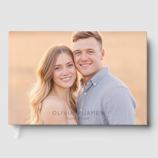 Joyful Beige Realistic Photo Gästböcker (Framsida)