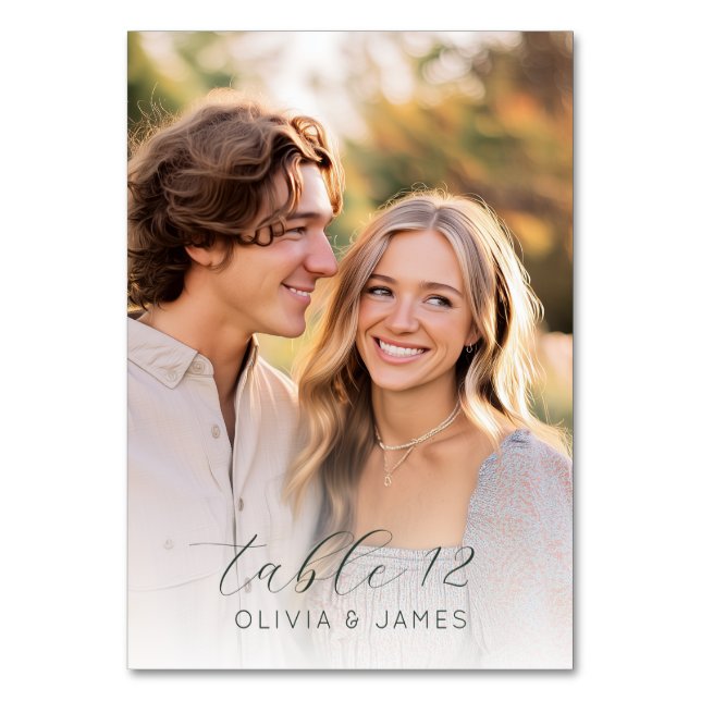 Joyful Beige Romantic Photo Bordsnummer (Baksidan)