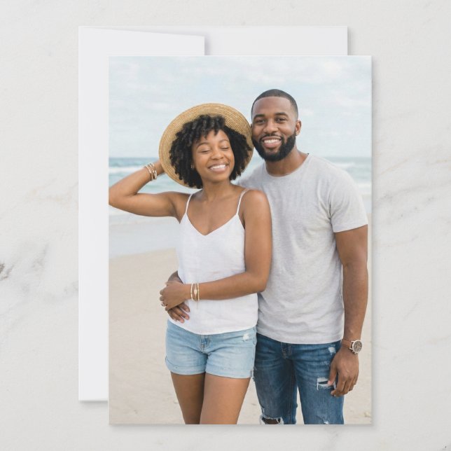 Joyful Blue Beach Photo Inbjudningar (Framsida)