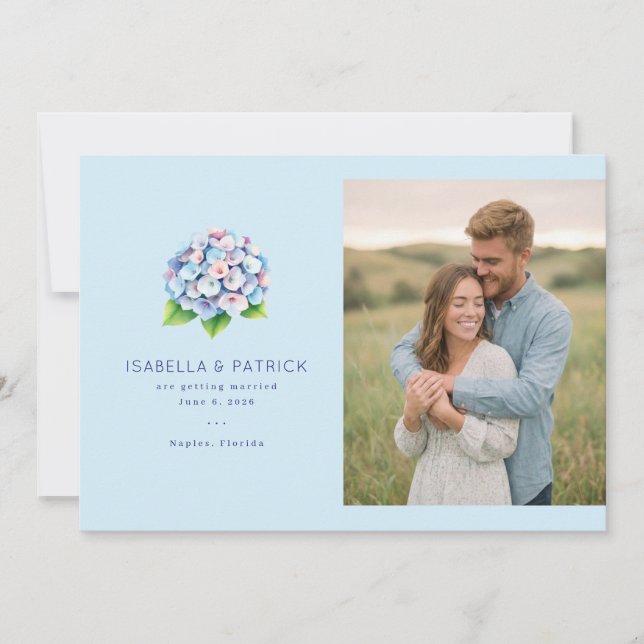 Joyful Blue Floral Illustration Spara Datumet (Framsida)