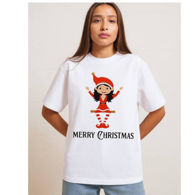Joyful Christmas Elf - Happy Holiday  T Shirt (Skapare uppladdad)