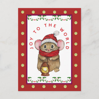 Joyful Christmas mouse greeting card Helg Vykort