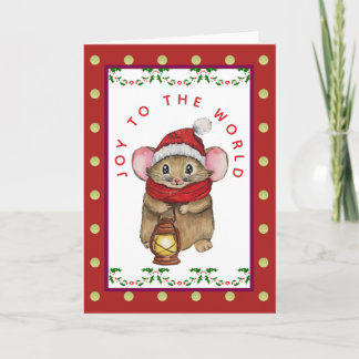 Joyful Christmas mouse greeting card Helgkort