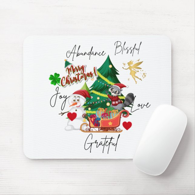 Joyful Christmas Mouse Pad | Holiday Desk Gift Musmatta (Med mus)