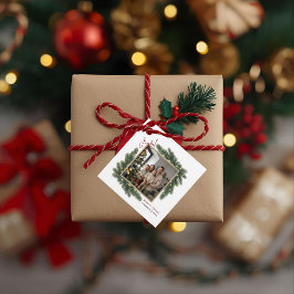 Joyful Christmas Personalized Family Photo Favor T Gåvor Etiketter