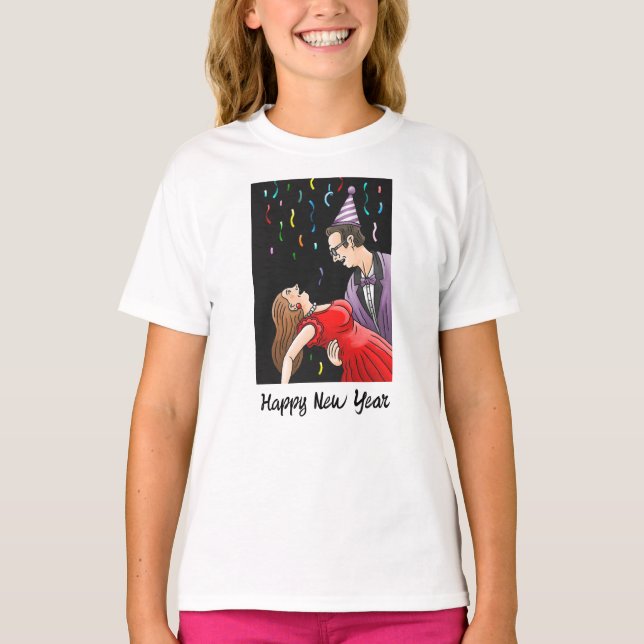 Joyful Dance to the New Year's Party T Shirt (Framsida)