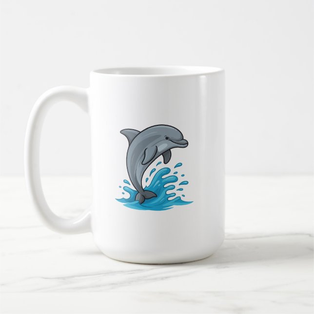 Joyful Dolphin Splash - Mug Kaffemugg (Vänster)