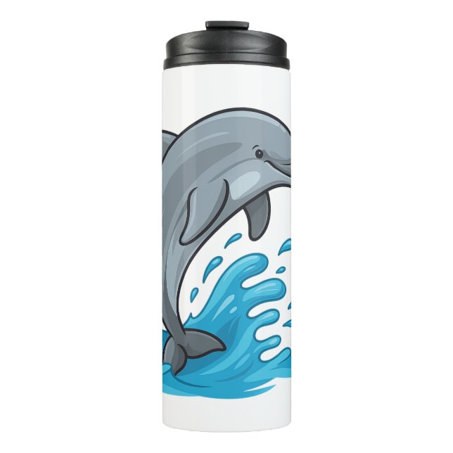 Joyful Dolphin Splash - Thermal Tumbler (Framsida)