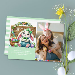 "Joyful Easter! Cute Rabbit and Family Photo" Inbjudningar