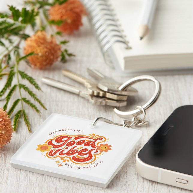 Joyful Essence Trendy Graphic Keychain (Högra Framsidan)