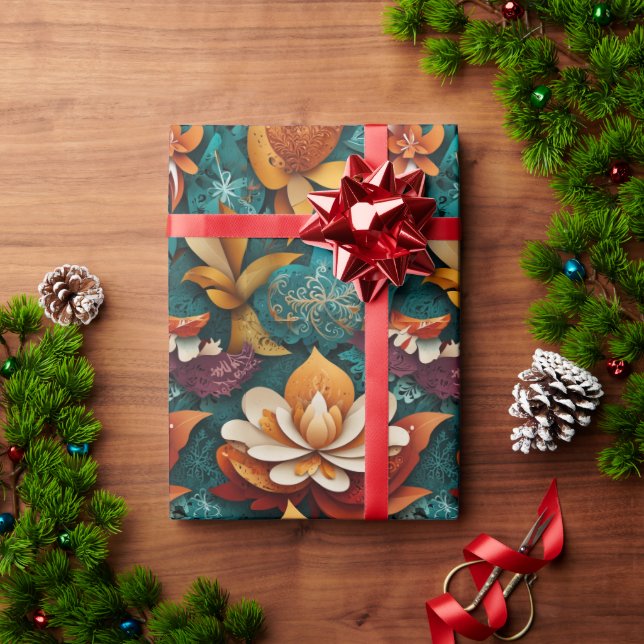 Joyful Floral Elegance Presentpapper (Julgåva)