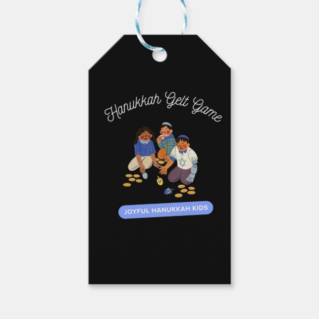 Joyful Hanukkah Kids Presentetikett (Framsidan)