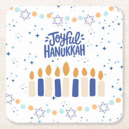 Joyful Hanukkah Underlägg Papper Kvadrat