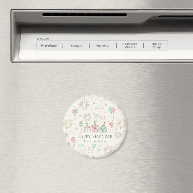 Joyful Happy New Year 2026 Keychain Magnet (In Situ (Dishwasher))
