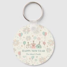 Joyful Happy New Year 2026 Keychain Nyckelring