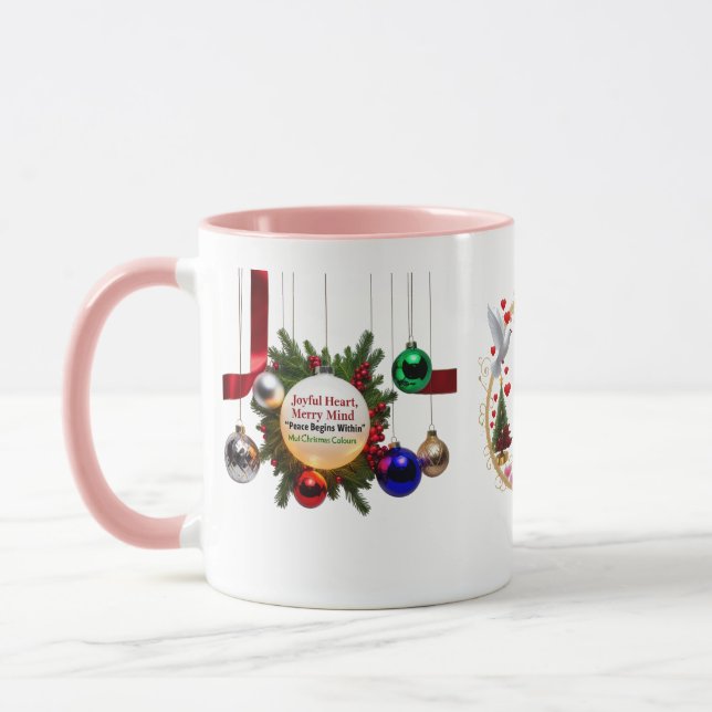 Joyful Heart, Merry Mind — Multi Christmas Colours Mugg (Vänster)