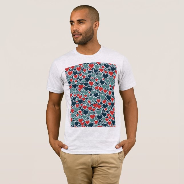 Joyful Hearts Overlapping and Interlocking T Shirt (Hel framsida)