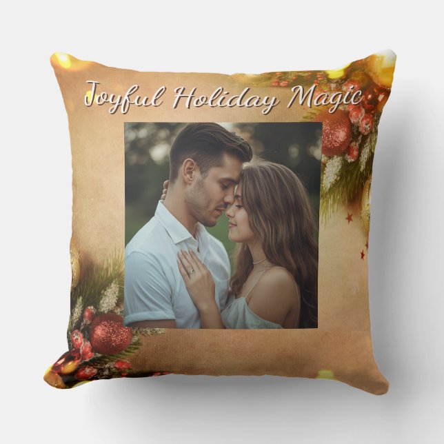 Joyful Holiday Magic Pillow Christmas Throw  Kudde (Framsida)