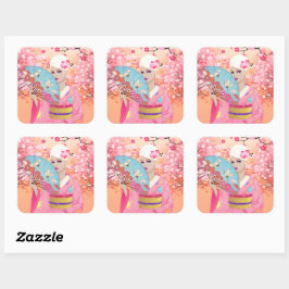 Joyful in Japan Fyrkantigt Klistermärke