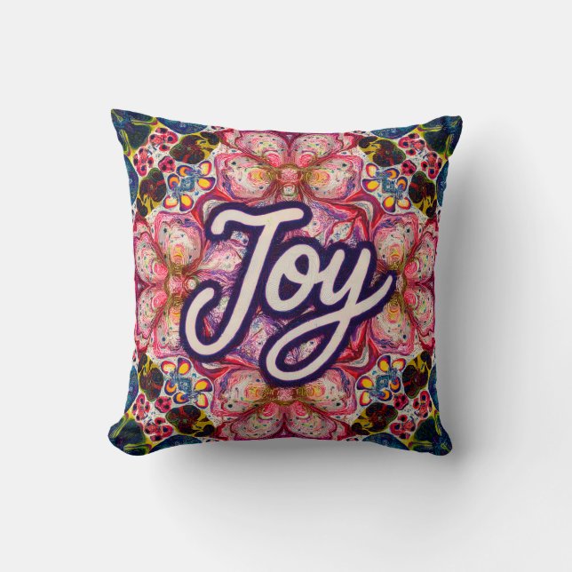 Joyful Kaleidoscope Floral Art Pillow Kudde (Framsida)