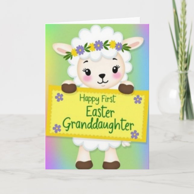 Joyful Lamb Milestone Card Kort (Framsida)