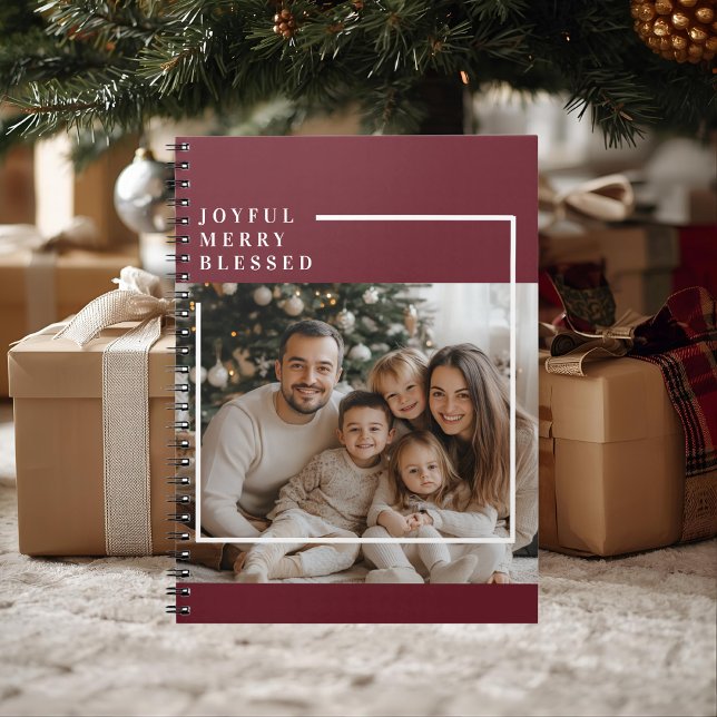 Joyful Merry Blessed Christmas Photo  Anteckningsbok (Skapare uppladdad)
