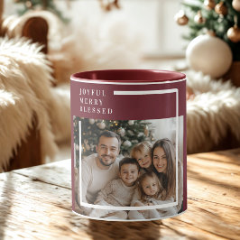 Joyful Merry Blessed Christmas Photo Custom  Mugg