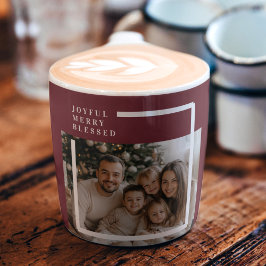 Joyful Merry Blessed Personalized Christmas Photo  Espressomugg