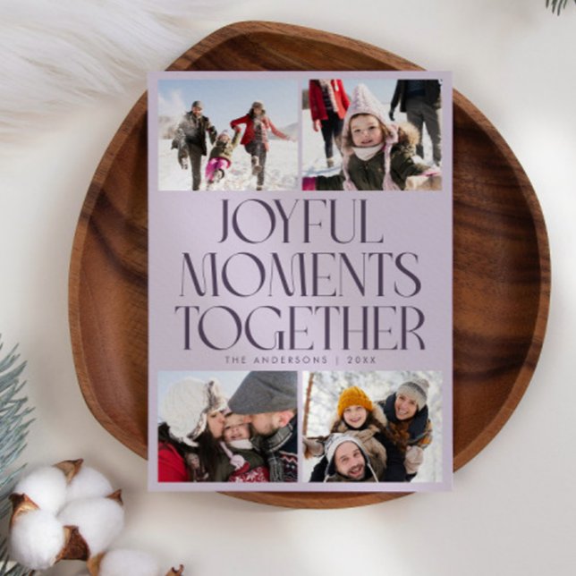 Joyful Moments Together Purple Multi Photo Julkort (Skapare uppladdad)
