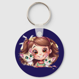 Joyful Moments with My Kitties Nyckelring