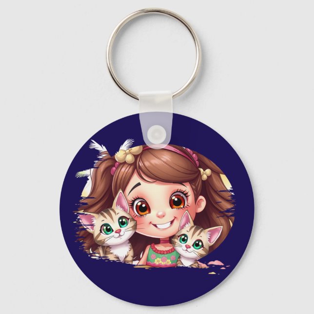 Joyful Moments with My Kitties Nyckelring (Framsida)