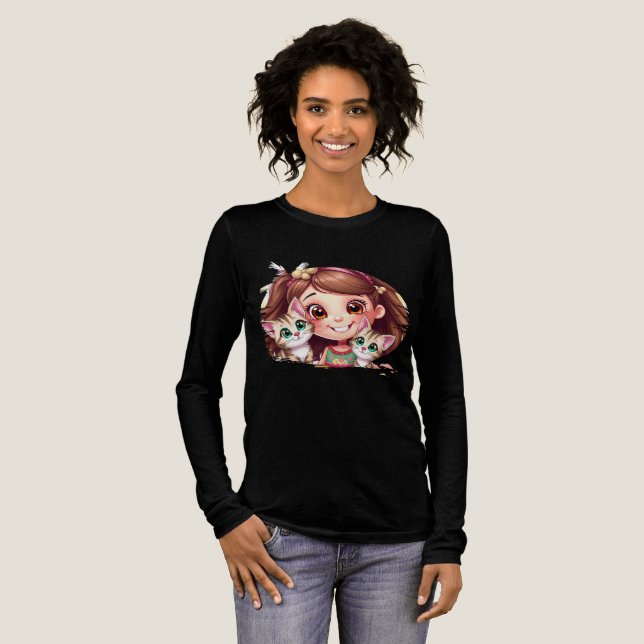 Joyful Moments with My Kitties T Shirt (Hel framsida)