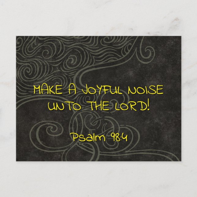  Joyful Noise 3 Psalm 98:4 Christian Scripture Vykort (Framsida)
